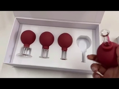 4 قطع من أكواب شفط الزجاج المطاطية/مجموعة الحجامة الزجاجية بالشفط المطاطي/مجموعة الحجامة المطاطية