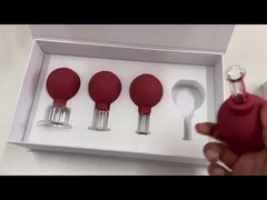 15/25/35 / 55mm مجموعة الحجامة مع مجموعة تدليك لمبة بيضاء