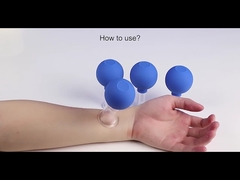 15/25/35 / 55mm مجموعة الحجامة مع مجموعة تدليك لمبة بيضاء